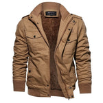 Winter Men Jacket Coats Fur Lined Warm Pilot Military Air Style - Yrvan-Shop