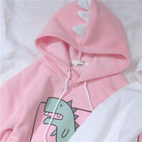 Cute Dinosaur Pattern Women's Hooded Sweatshirt - Yrvan-Shop