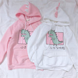 Cute Dinosaur Pattern Women's Hooded Sweatshirt - Yrvan-Shop