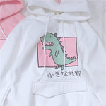 Cute Dinosaur Pattern Women's Hooded Sweatshirt - Yrvan-Shop