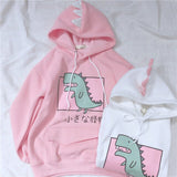 Cute Dinosaur Pattern Women's Hooded Sweatshirt - Yrvan-Shop