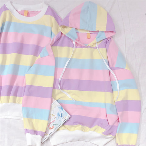 Japanese Rainbow Women Hoodie Kpop - Yrvan-Shop