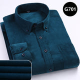 Autumn Corduroy Men's Shirts Loose Male Long Sleeve Solid Soft - Yrvan-Shop