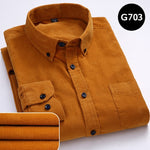 Autumn Corduroy Men's Shirts Loose Male Long Sleeve Solid Soft - Yrvan-Shop