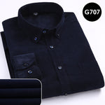 Autumn Corduroy Men's Shirts Loose Male Long Sleeve Solid Soft - Yrvan-Shop