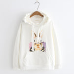 Cute Rabbit Women Bunny Sweatshirt Korean Pink Hoodie - Yrvan-Shop