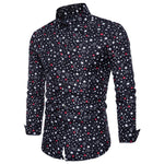 Star Print Men's Shirts Casual Slim Fit Long Sleeve - Yrvan-Shop