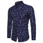 Star Print Men's Shirts Casual Slim Fit Long Sleeve - Yrvan-Shop