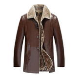Winter Fur Leather Jacket Mens Plus Size 5XL Suede Leather Jackets Men Faux Fur Thick Warm Long Suede Jacket - Yrvan-Shop
