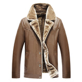 Winter Fur Leather Jacket Mens Plus Size 5XL Suede Leather Jackets Men Faux Fur Thick Warm Long Suede Jacket - Yrvan-Shop