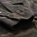 Camouflage Denim Shirt for Man Army green Long sleeved - Yrvan-Shop