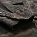 Camouflage Denim Shirt for Man Army green Long sleeved - Yrvan-Shop