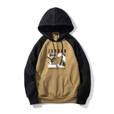 Men's Hooded Casual splice Print Hedging Fleece - Yrvan-Shop