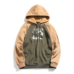 Men's Hooded Casual splice Print Hedging Fleece - Yrvan-Shop