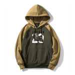 Men's Hooded Casual splice Print Hedging Fleece - Yrvan-Shop