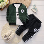 Baby boys clothing sets spring autumn kids fashion cotton caots+tops+pants 3pcs for boys children casual sports clothes outfits - Yrvan-Shop