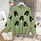 Winter Knitted O-Neck Print Women's Sweaters - Yrvan-Shop