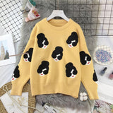 Winter Knitted O-Neck Print Women's Sweaters - Yrvan-Shop