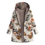 Women's Winter Jacket Windbreaker Plush Floral Print - Yrvan-Shop