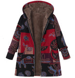 Women's Winter Jacket Windbreaker Plush Floral Print - Yrvan-Shop