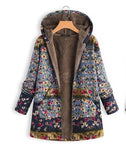 Women's Winter Jacket Windbreaker Plush Floral Print - Yrvan-Shop