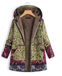 Women's Winter Jacket Windbreaker Plush Floral Print - Yrvan-Shop