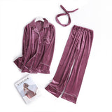 Women's Sexy Velvet Mujer V-neck Pyjamas - Yrvan-Shop