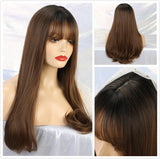 Ombre Wavy Wigs Black Brown Blonde Synthetic Wigs - Yrvan-Shop