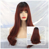 Ombre Wavy Wigs Black Brown Blonde Synthetic Wigs - Yrvan-Shop