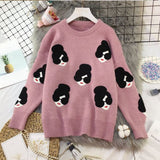 Winter Knitted O-Neck Print Women's Sweaters - Yrvan-Shop