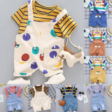 Baby Summer Dress Male 0-13 Years Old Baby Clothes Young Boy Westernized Belt Pants Children Handsome Two-piece Clothing - Yrvan-Shop