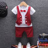 Baby Summer Dress Male 0-13 Years Old Baby Clothes Young Boy Westernized Belt Pants Children Handsome Two-piece Clothing - Yrvan-Shop