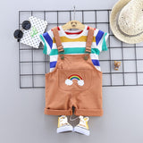 Baby Summer Dress Male 0-13 Years Old Baby Clothes Young Boy Westernized Belt Pants Children Handsome Two-piece Clothing - Yrvan-Shop