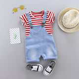 Baby Summer Dress Male 0-13 Years Old Baby Clothes Young Boy Westernized Belt Pants Children Handsome Two-piece Clothing - Yrvan-Shop
