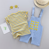 Baby Summer Dress Male 0-13 Years Old Baby Clothes Young Boy Westernized Belt Pants Children Handsome Two-piece Clothing - Yrvan-Shop