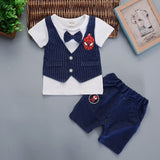 Baby Summer Dress Male 0-13 Years Old Baby Clothes Young Boy Westernized Belt Pants Children Handsome Two-piece Clothing - Yrvan-Shop