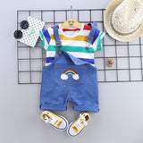 Baby Summer Dress Male 0-13 Years Old Baby Clothes Young Boy Westernized Belt Pants Children Handsome Two-piece Clothing - Yrvan-Shop