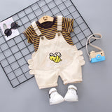 Baby Summer Dress Male 0-13 Years Old Baby Clothes Young Boy Westernized Belt Pants Children Handsome Two-piece Clothing - Yrvan-Shop