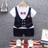 Baby Summer Dress Male 0-13 Years Old Baby Clothes Young Boy Westernized Belt Pants Children Handsome Two-piece Clothing - Yrvan-Shop