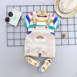 Baby Summer Dress Male 0-13 Years Old Baby Clothes Young Boy Westernized Belt Pants Children Handsome Two-piece Clothing - Yrvan-Shop