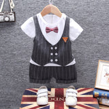 Baby Summer Dress Male 0-13 Years Old Baby Clothes Young Boy Westernized Belt Pants Children Handsome Two-piece Clothing - Yrvan-Shop