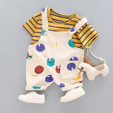 Baby Summer Dress Male 0-13 Years Old Baby Clothes Young Boy Westernized Belt Pants Children Handsome Two-piece Clothing - Yrvan-Shop
