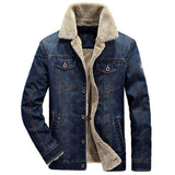 Winter Thick Fleece Chest Pockets Rodeo Lined Denim Jacket - Yrvan-Shop