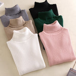 Women Knitted Turtleneck Sweater VEST Soft polo-neck Jumper - Yrvan-Shop