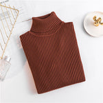 Women Knitted Turtleneck Sweater VEST Soft polo-neck Jumper - Yrvan-Shop