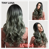 TINY LANA  Long Synthetic Wigs Ombre Brown Blonde - Yrvan-Shop