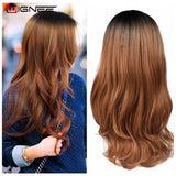 Tone Ombre Brown Ash Blonde Temperature Synthetic Wigs - Yrvan-Shop