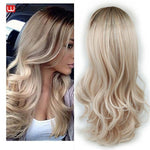 Tone Ombre Brown Ash Blonde Temperature Synthetic Wigs - Yrvan-Shop