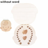 Spanish English Dutch Portugal French Russia  Baby Wood Tooth Box Organizer Milk Teeth Storage Collect Teeth Umbilica Save Gifts - Yrvan-Shop