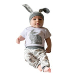 2019 Hot Sale Newborn Baby Girl Boy Cartoon First Easter 3D Bunny Outfits Romper Hat Pants Set baby boy clothes vestido infantil - Yrvan-Shop